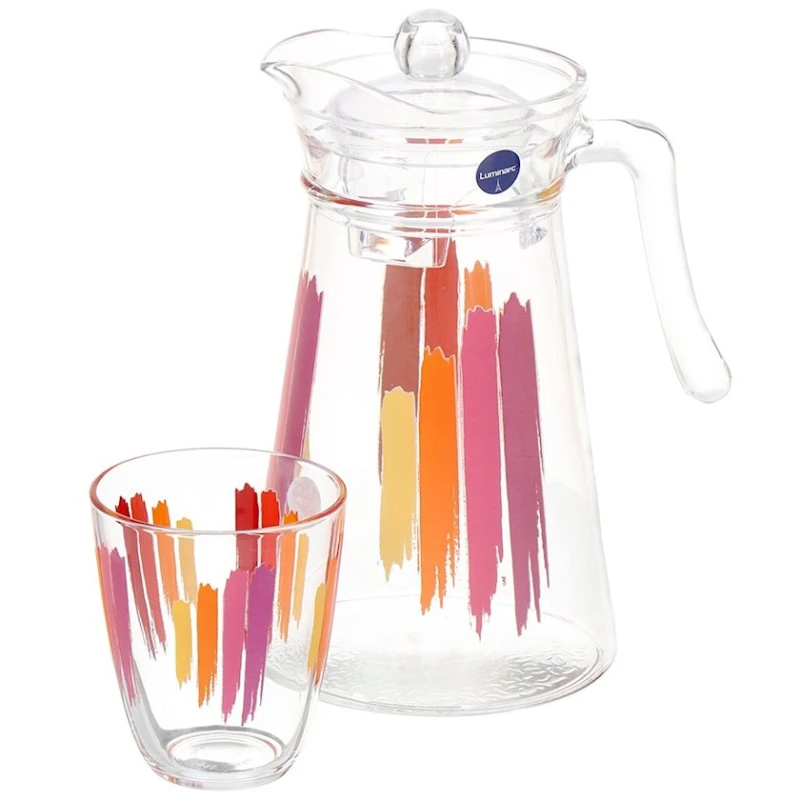 Набор Luminarc Paint Brush Q4110, графин 1300 мл, 6 стаканов 310 мл Набор Luminarc Paint Brush Q4110, графин 1300 мл, 6 стаканов 310 мл