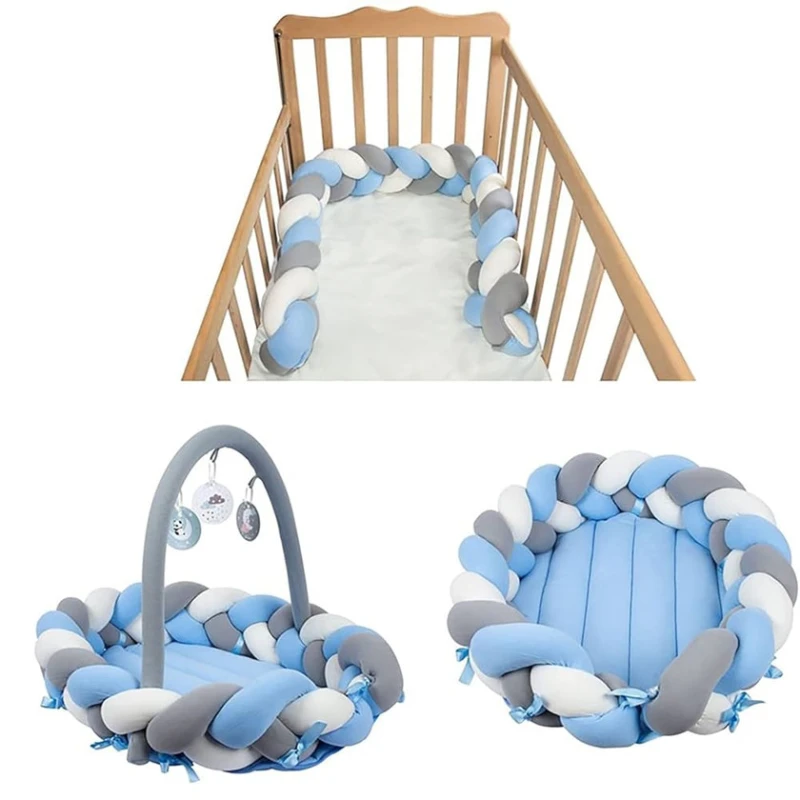 Матрас для малышей SeviBebe 3 in 1 Multifunctional Braided Bed Bumper Blue Матрас для малышей SeviBebe 3 in 1 Multifunctional Braided Bed Bumper Blue