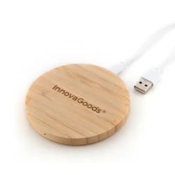 Беспроводное зарядное устройство InnovaGoods Bamboo Wireless Charger, White