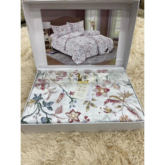 Комплект постельного белья MiraNova LQ-068, пододеяльник 200×230 см, простыня 245×250 см, наволочки 50×70 см, евро, сатин, разноцветный