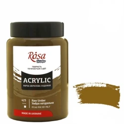 Акриловая краска Rosa Studio 425, умбра натуральная, 400 мл