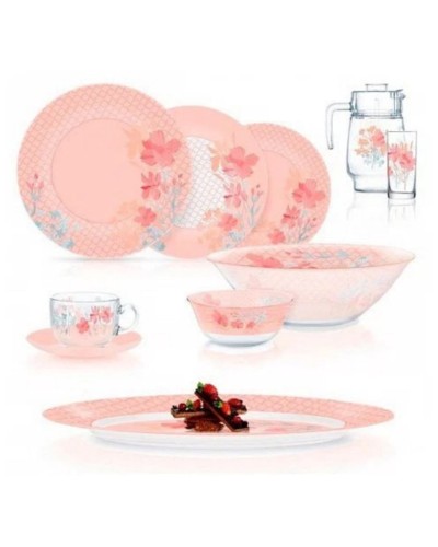 Nahar dəsti Porcelaire SF-232, çəhrayı, 46 parça