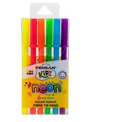 Набор фломастеров Pensan Neon Eco Kidz Fibre Tip Pens Neon 6R 99075, 6 цветов