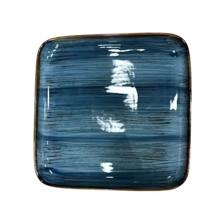 Тарелка обеденная Danny Home SE301, квадратная, синяя, 21 см