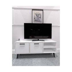 Тумба под ТВ Ev Plus Reyn, ЛДСП, белая, 160x48x29 см