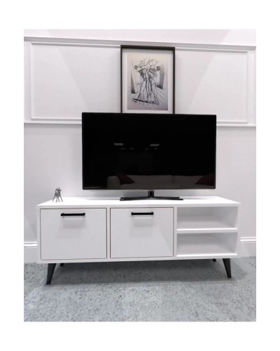 TV üçün tumba Ev Plus Reyn, LDSP, ağ, 160x48x29 sm