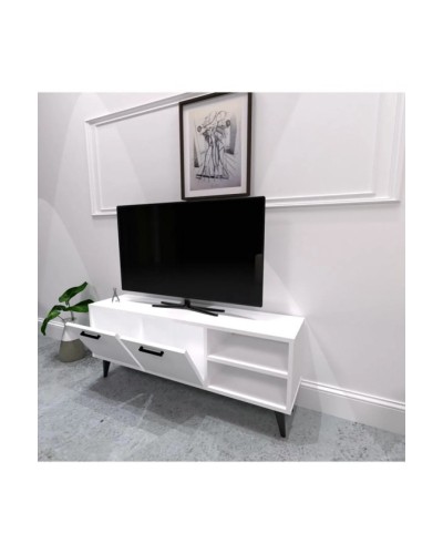 TV üçün tumba Ev Plus Reyn, LDSP, ağ, 160x48x29 sm