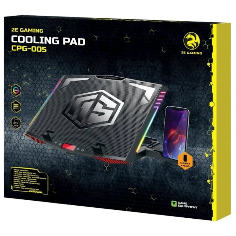 Подставка для ноутбука с охлаждением 2E Gaming 2E-CPG-005 Black Подставка для ноутбука с охлаждением 2E Gaming 2E-CPG-005 Black