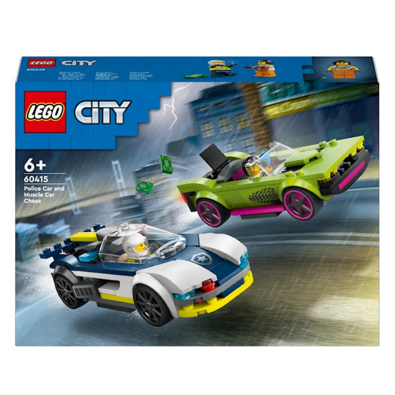 Конструктор LEGO City Police Car and Muscle Car Chase 60415, 6+ лет, 213 элементов