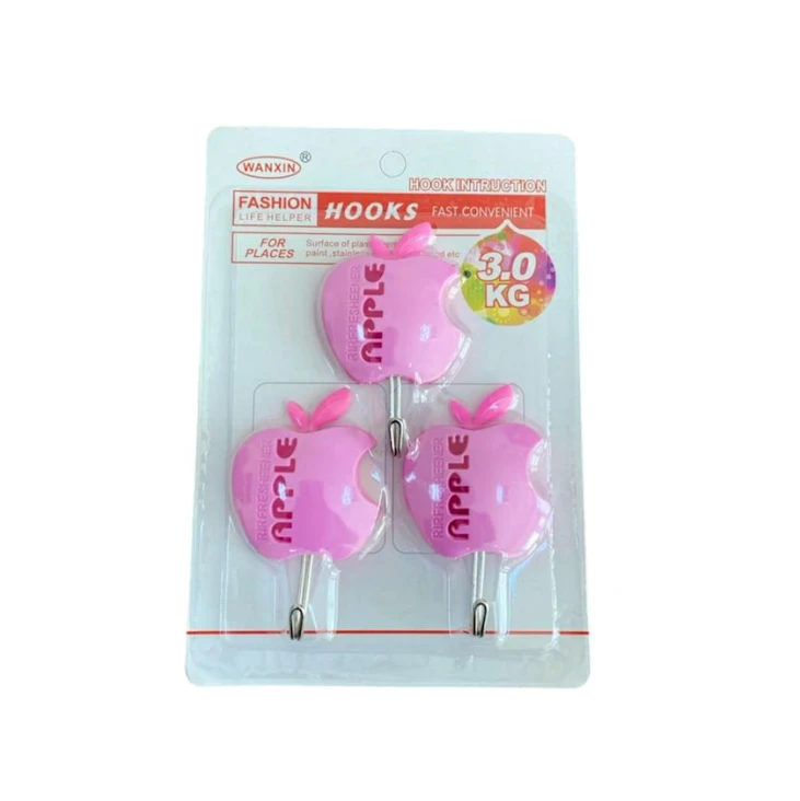 Крючки для ванной Wanxin, 3 шт, розовый Крючки для ванной Wanxin, 3 шт, розовый