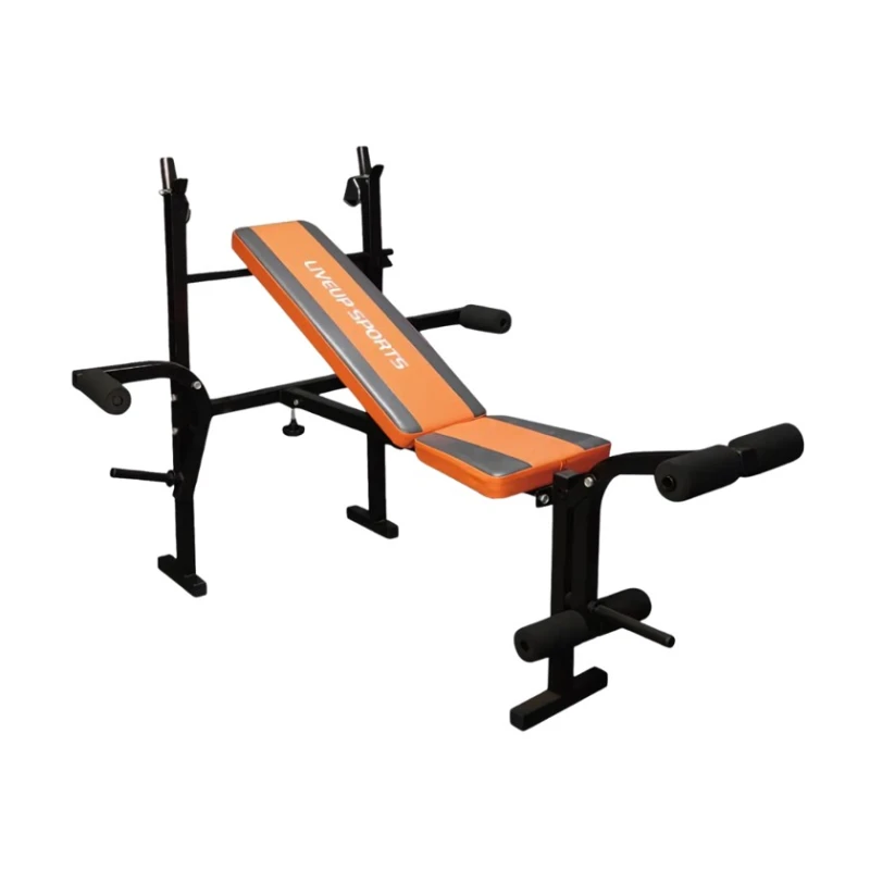 Скамья для жима Live Up Sports LS1101, черная/оранжевая, 157x117x74 см