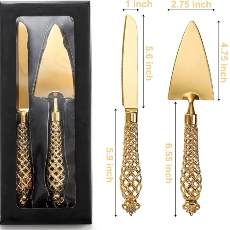 Лопатка и нож для торта Shengya MK027, золотистый Лопатка и нож для торта Shengya MK027, золотистый