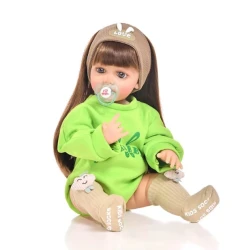 Кукла Reborn JX-299-3, зеленая, 55 см Кукла Reborn JX-299-3, зеленая, 55 см