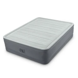 Надувной двухспальный матрас Intex Queen PremAire 64906 со встроенным насосом 220В, серый, 203х152х46 см Надувной двухспальный матрас Intex Queen PremAire 64906 со встроенным насосом 220В, серый, 203х152х46 см