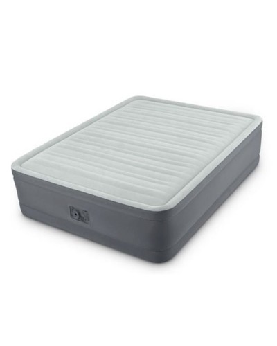 İkinəfərlik şişmə döşək Intex Queen PremAire 64906 quraşdırılmış nasos ilə 220V, boz, 203х152х46 sm