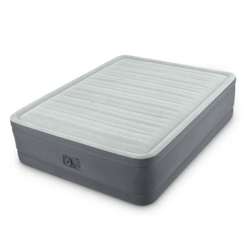 Надувной двухспальный матрас Intex Queen PremAire 64906 со встроенным насосом 220В, серый, 203х152х46 см Надувной двухспальный матрас Intex Queen PremAire 64906 со встроенным насосом 220В, серый, 203х152х46 см