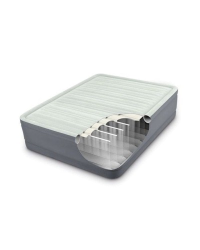 İkinəfərlik şişmə döşək Intex Queen PremAire 64906 quraşdırılmış nasos ilə 220V, boz, 203х152х46 sm