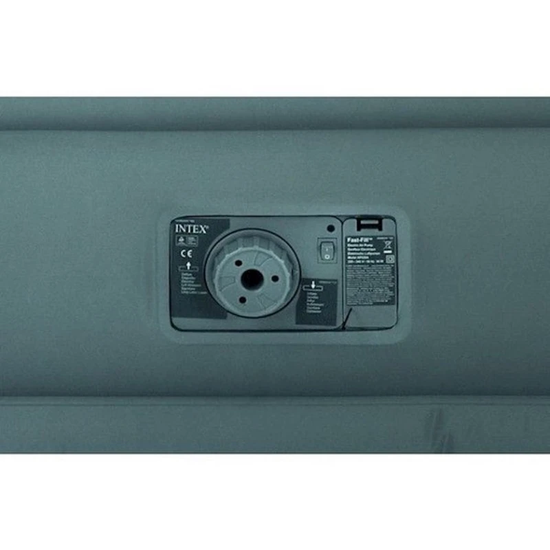 Надувной двухспальный матрас Intex Queen PremAire 64906 со встроенным насосом 220В, серый, 203х152х46 см Надувной двухспальный матрас Intex Queen PremAire 64906 со встроенным насосом 220В, серый, 203х152х46 см