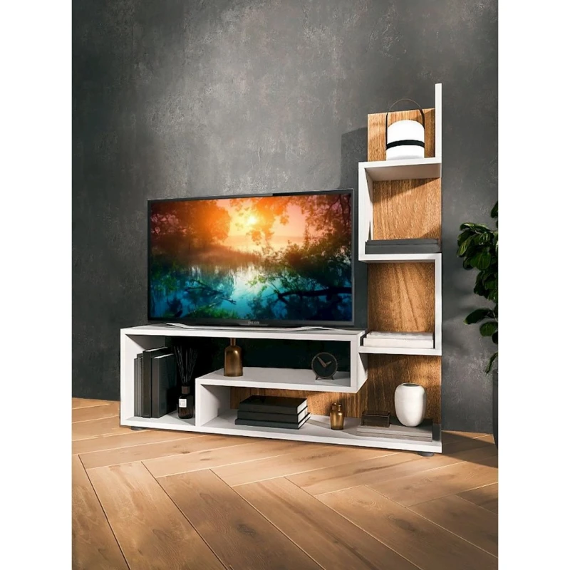 TV üçün tumba 3563_StellajTVEcoMIX, 110x109x25 sm, LDSP, ağ TV üçün tumba 3563_StellajTVEcoMIX, 110x109x25 sm, LDSP, ağ