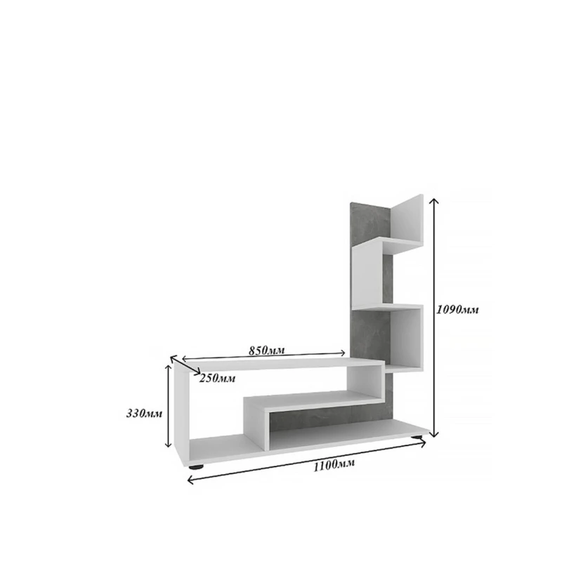 TV üçün tumba 3563_StellajTVEcoMIX, 110x109x25 sm, LDSP, ağ TV üçün tumba 3563_StellajTVEcoMIX, 110x109x25 sm, LDSP, ağ