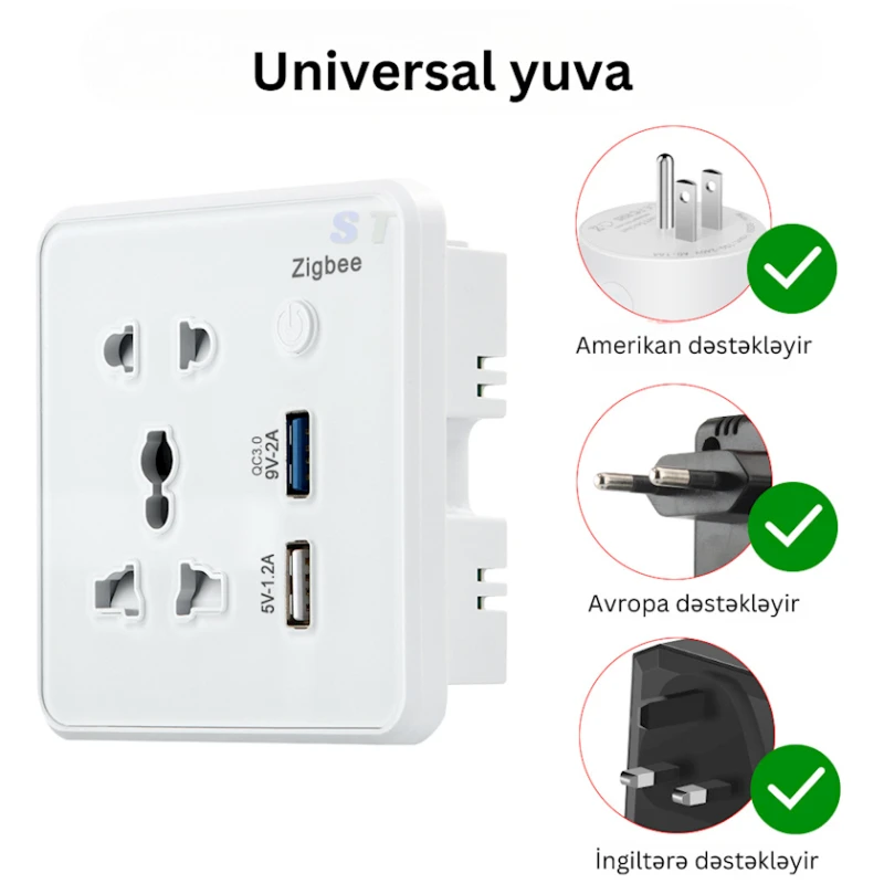 Умная розетка Tuya Smart Life ZigBee USB White Умная розетка Tuya Smart Life ZigBee USB White