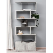 Stellaj Letta Grey LDSP, boz, 176х25х73 sm