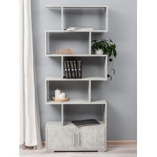 Stellaj Letta Grey LDSP, boz, 176х25х73 sm