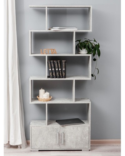 Stellaj Letta Grey LDSP, boz, 176х25х73 sm