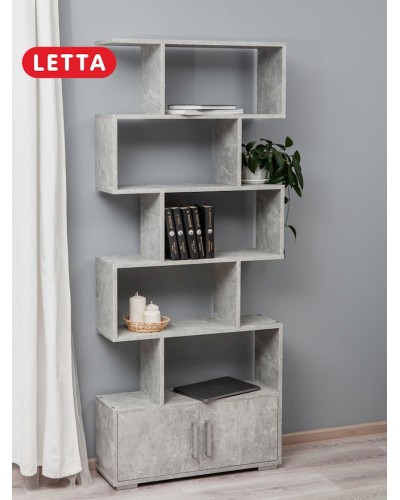 Stellaj Letta Grey LDSP, boz, 176х25х73 sm