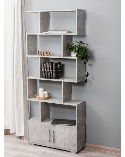 Stellaj Letta Grey LDSP, boz, 176х25х73 sm