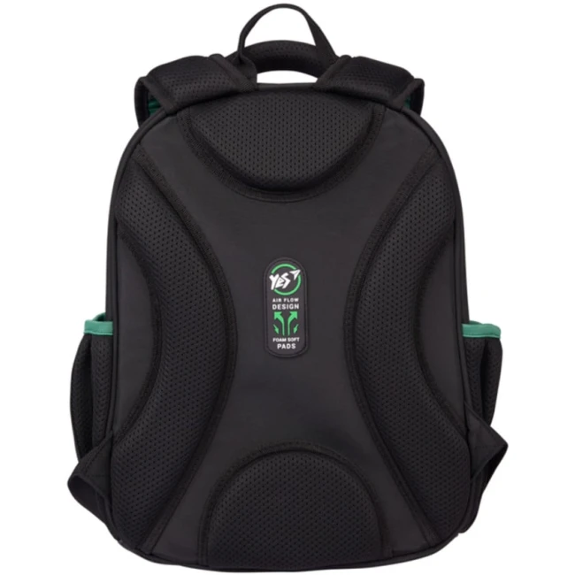 Школьный рюкзак Yes S-109 Minecraft Team, EVA/полиэстер, 37x26x13 см, чёрный/зелёный