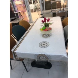 Скатерть MiraNova LQ-146, белая, 150x210 см