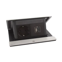 Выдвижная встраиваемая розетка Legrand 654822, на 4 модуля, заполненная