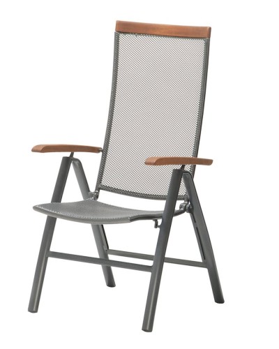 Bağ stulu JYSK Larvik, polad, boz, 56x70x112 sm