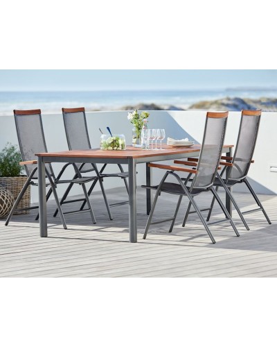 Bağ stulu JYSK Larvik, polad, boz, 56x70x112 sm