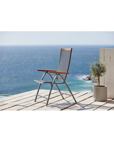 Bağ stulu JYSK Larvik, polad, boz, 56x70x112 sm