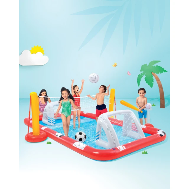 Надувной бассейн-игровой центр Intex Action Sports 57147, 325х267х102 см