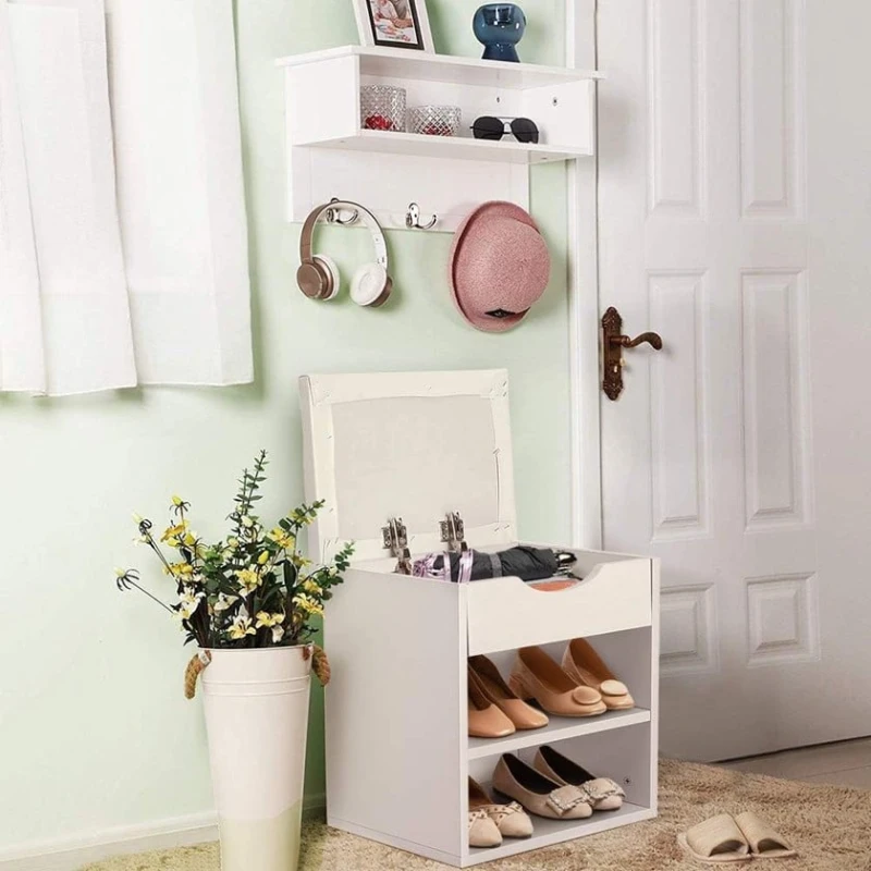 Тумба для обуви Art Mebel 1, ламинат, белая, 45х50х30 см