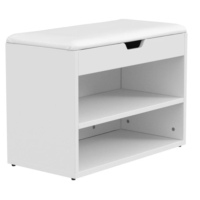 Тумба для обуви Art Mebel 1, ламинат, белая, 45х50х30 см