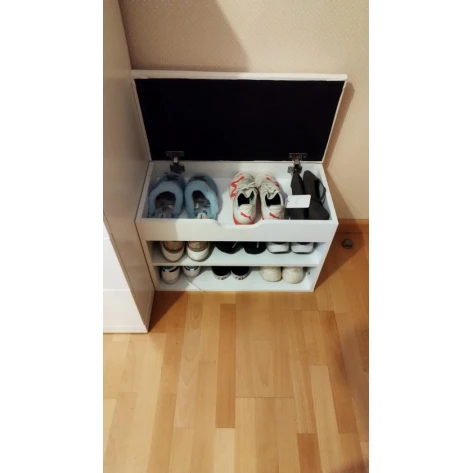 Тумба для обуви Art Mebel 1, ламинат, белая, 45х50х30 см