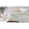 Комплект постельного белья Yataş Lenzy, двуспальный с европростыней, пододеяльник 200х220 см, простыня 240x260 см, 4 шт наволочки 50х70 см, плед-покрывало 230x240 см, хлопок, Adaçayı