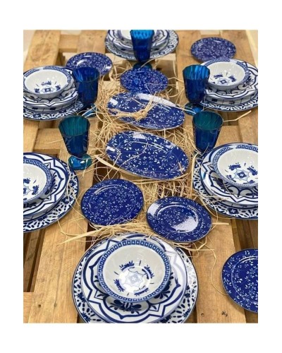Nahar dəsti Porland Ege 04POR033318, 32 parça, 6 nəfərlik, farfor, mavi