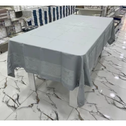 Скатерть MiraNova FS-676, тефлоновая, серая, 160x300 см