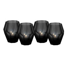 Şamdan dəsti Eichholtz Tealight Holder Okhto 108317, şüşə, 4 əd, qara