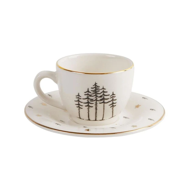 Кофейная пара Porland Forest 04LFH000460, 1 персон, 2 шт, 215 мл, фарфор, белый Кофейная пара Porland Forest 04LFH000460, 1 персон, 2 шт, 215 мл, фарфор, белый