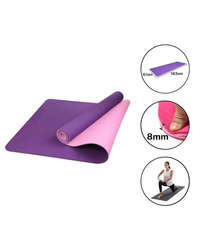 Yoqa üçün xalça Eco Friend 2226/2, 8 mm, bənövşəyi