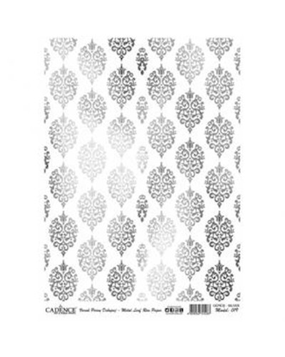 Dekupaj üçün düyü kağızı Cadence Metal Leaf Rice Paper Silver 019