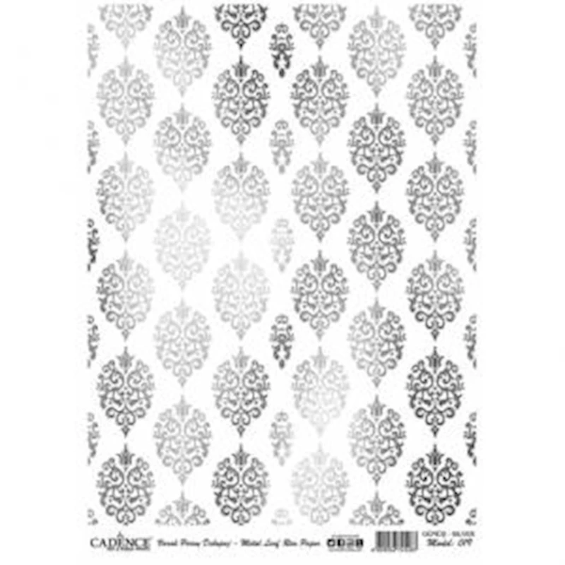 Рисовая бумага для декупажа Cadence Metal Leaf Rice Paper Silver 019 Рисовая бумага для декупажа Cadence Metal Leaf Rice Paper Silver 019