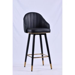 Барный стул ERZ H028, искусственная кожа, черный, 130 кг Барный стул ERZ H028, искусственная кожа, черный, 130 кг