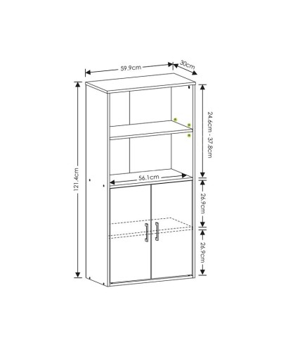 Stellaj Ev Plus Silliman, 121x60x30 sm, LDSP, ağ